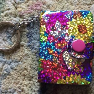 Lisa Frank Cat cover -Key Chain with mini note pad.